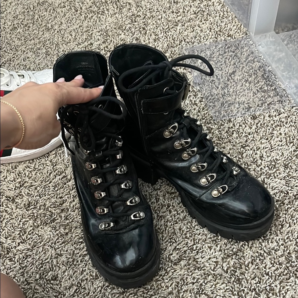 Jeffrey Campbell Black Leather Boots